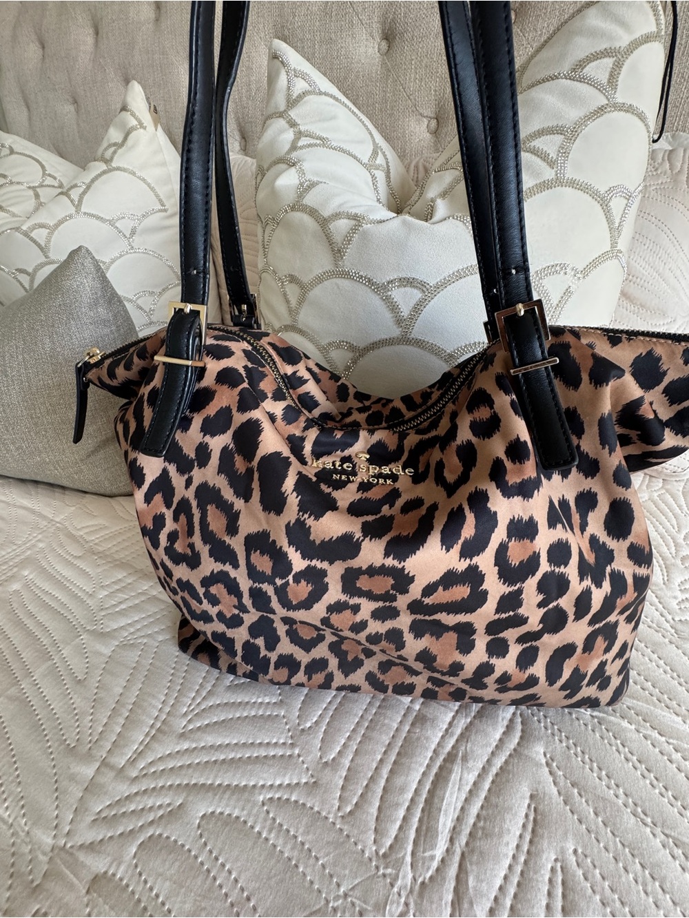 kate spade Leopard Print Tote in Brown & Black